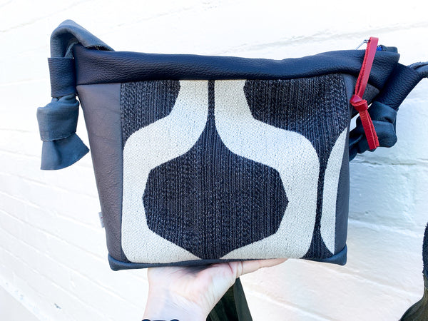 Monochrome Leather Large Slouch Bag