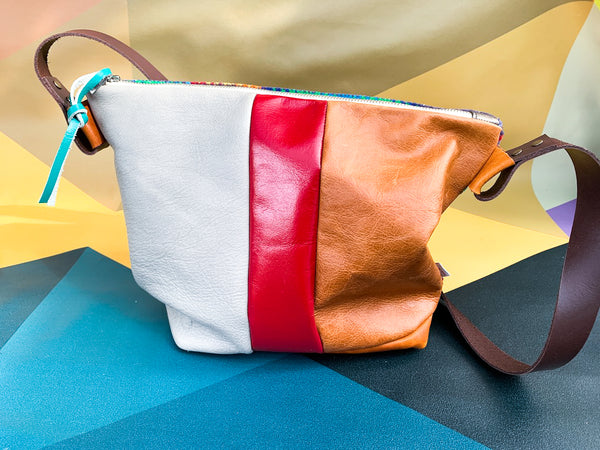 Neon Trip Moquette Leather Large Slouch Carpet Bag