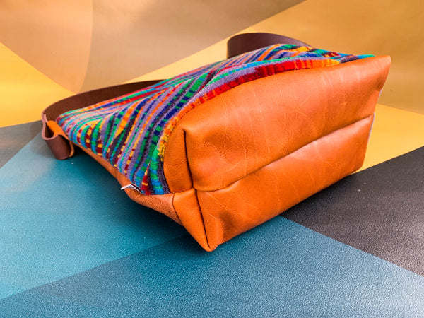 Neon Trip Moquette Leather Large Slouch Carpet Bag