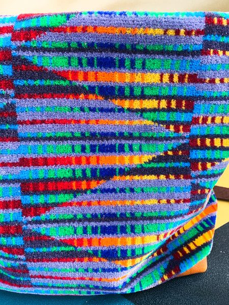 Neon Trip Moquette Leather Large Slouch Carpet Bag