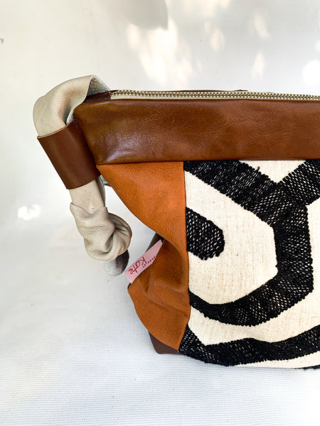 Geometric Leather Large Slouch Bag