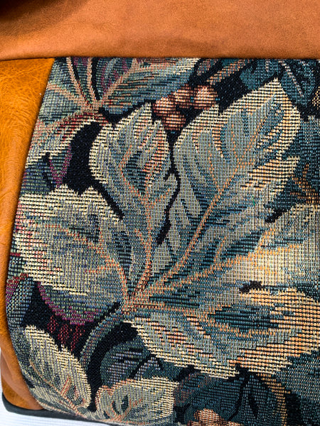 Blue Leaf Leather Large Slouch Bag