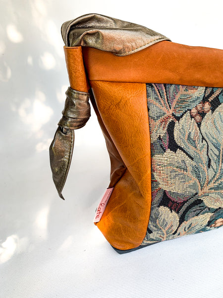 Blue Leaf Leather Large Slouch Bag