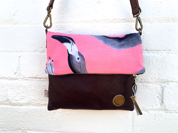 Pink Flamingo Foldover bag