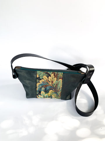Tapestry Leaf Leather Shoulder Bag