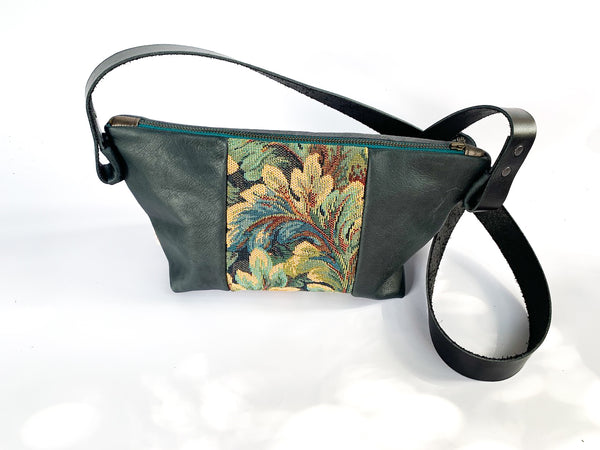 Tapestry Leaf Leather Shoulder Bag