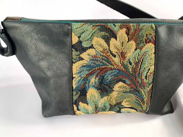 Tapestry Leaf Leather Shoulder Bag