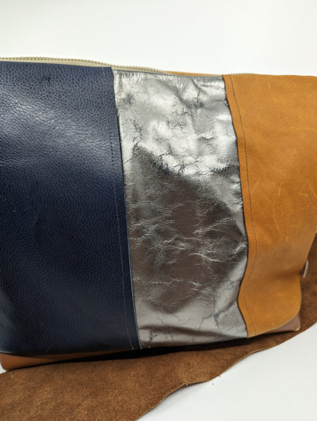 Teal Leaf Large Leather Slouch Bag