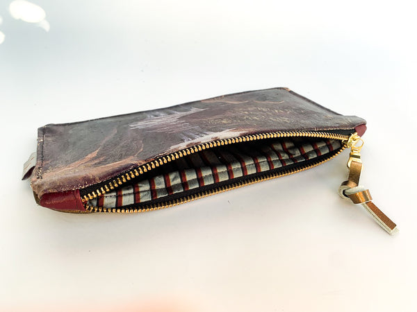 Waterfall Oil Painting Leather Clutch