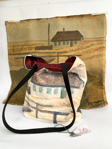 Old Cottage Digital Print Tote