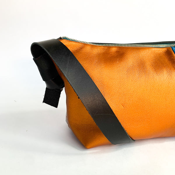 Sudden Bronze Repurposed Leather Shoulder Bag