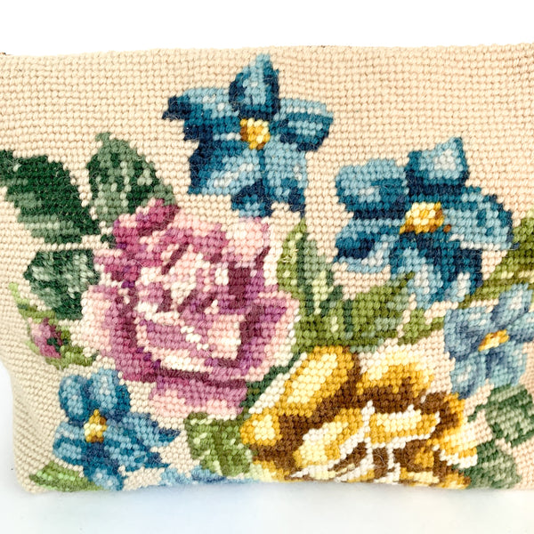 Vintage Flowers Tapestry Leather Handbag