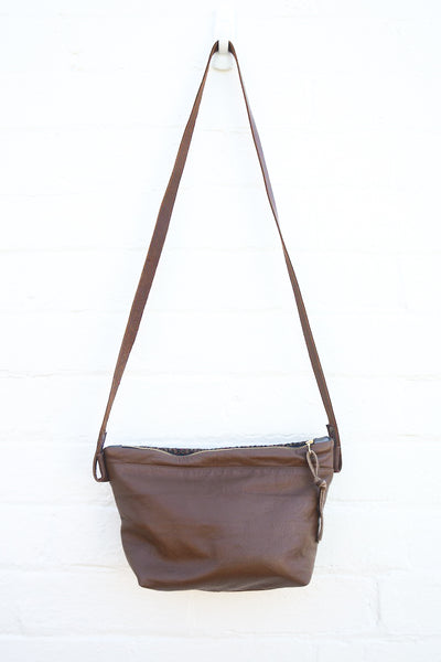Re-Purposed Brown Sleeve Shoulder Bag