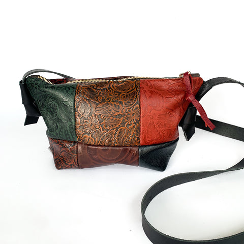 Boho Chic Repurposed Leather Shoulder Bag