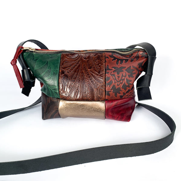 Boho Chic Repurposed Leather Shoulder Bag
