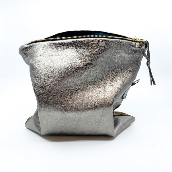 Silver Bamboo Fold Over Bag