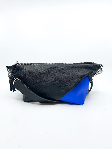 Blue Notch Repurposed Leather Shoulder Bag