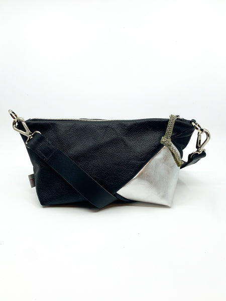 Silver Notch Repurposed Leather Shoulder Bag