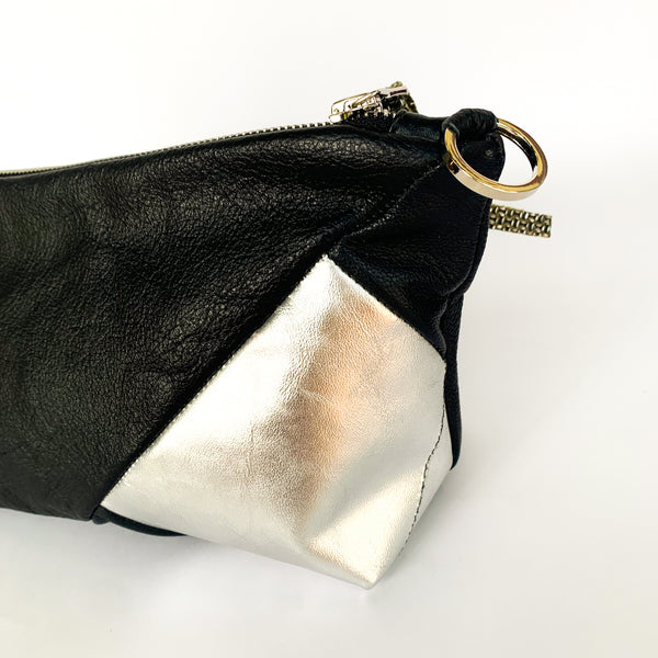 Silver Notch Repurposed Leather Shoulder Bag