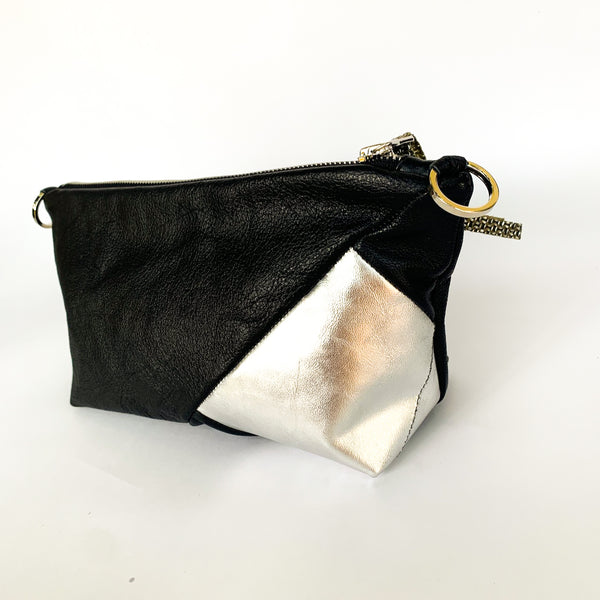 Silver Notch Repurposed Leather Shoulder Bag