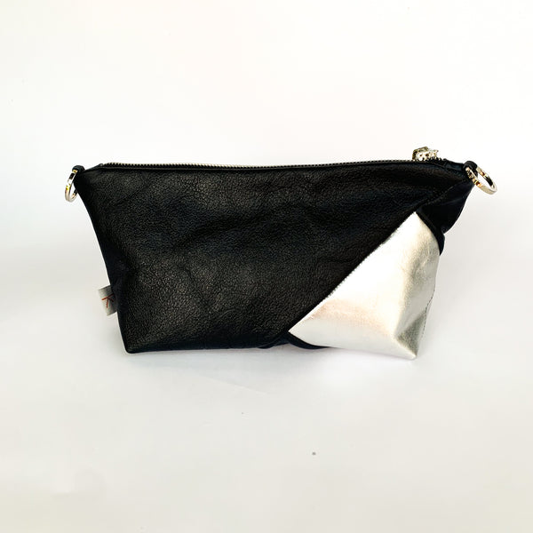 Silver Notch Repurposed Leather Shoulder Bag