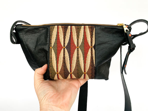 Tiki Upholstery Leather Shoulder Bag