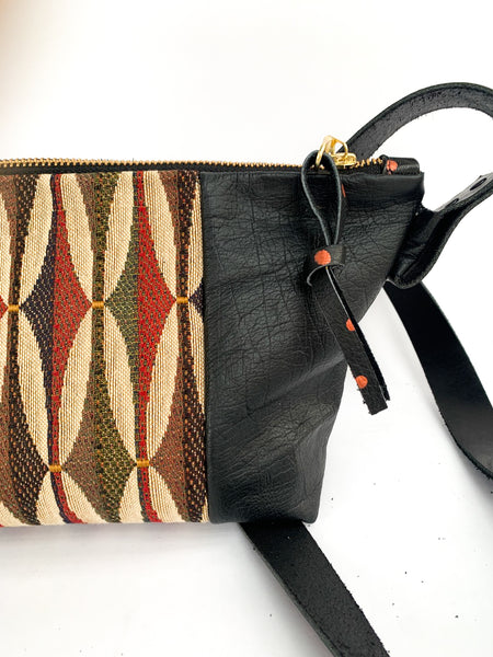 Tiki Upholstery Leather Shoulder Bag