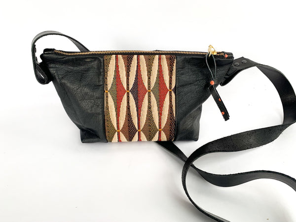 Tiki Upholstery Leather Shoulder Bag