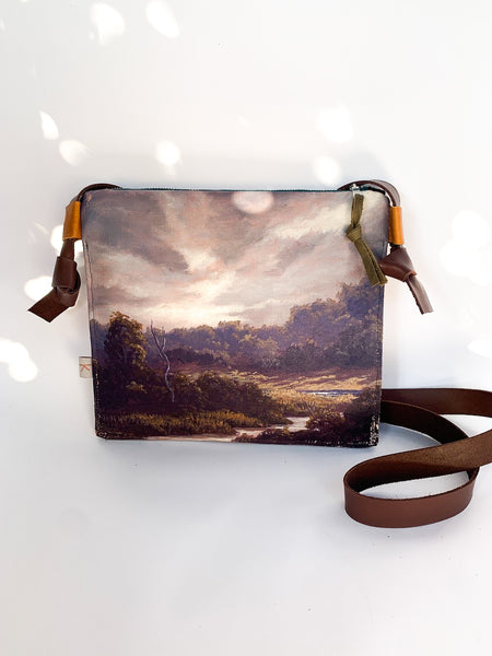 Australian Landscape Oil painting and Leather Shoulder Bag