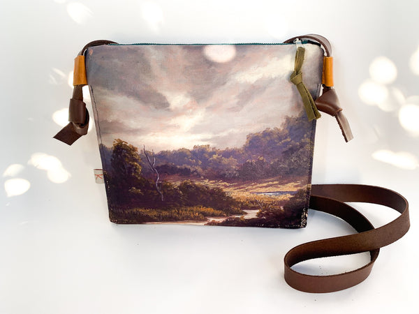 Australian Landscape Oil painting and Leather Shoulder Bag