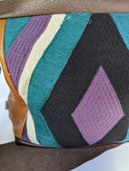 Purple Diamond Leather Large Slouch Bag